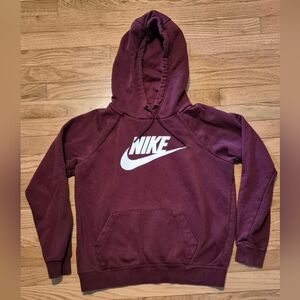 Nike Women's Small Maroon Hoodie w/White Logo GUC